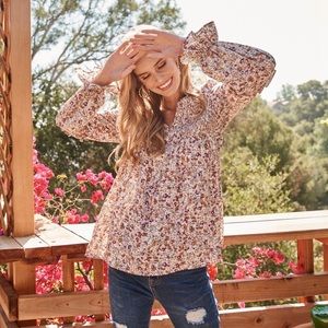 Floral Long Sleeve Women's Top